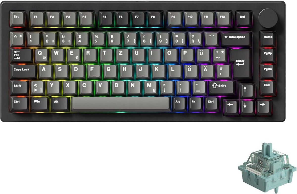 MONSGEEK M1 V5 TMR Magnetic Keyboard, QWERTZ Layout, 8,000Hz Sampling Rate, 2.4GHz Wireless/Bluetooth 5.0/USB-C Wired - ShopVlot
