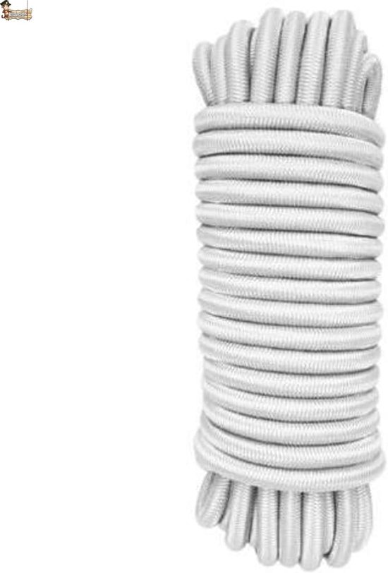 BricoLoco.com Rubber Rubber Rope for Swimming Pool or Trailer, Round, for Transport, Boat, Fishing, Sailing, White - ShopVlot — afbeelding 4