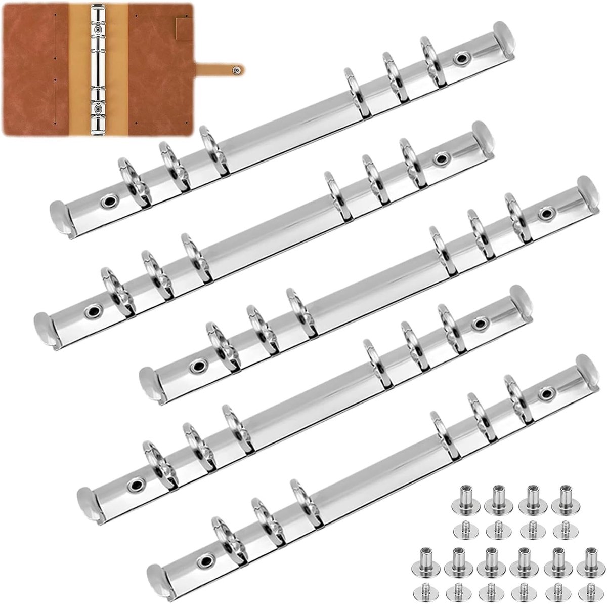Pack of 5 Ring Binder Mechanism, 6-Ring Binder Mechanism, Ring Binder Mechanism, 6-Hole Binder Mechanism, Binder - ShopVlot