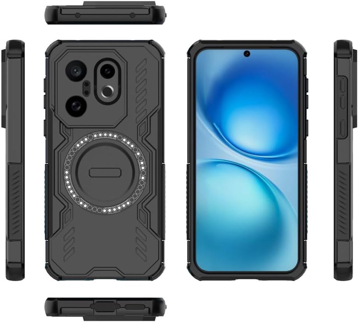 YUXING Case forVivo X200 FE, militaire kwaliteit bescherming harde PC zachte TPU bumper achterkant [anti-slip textuur] - ShopVlot