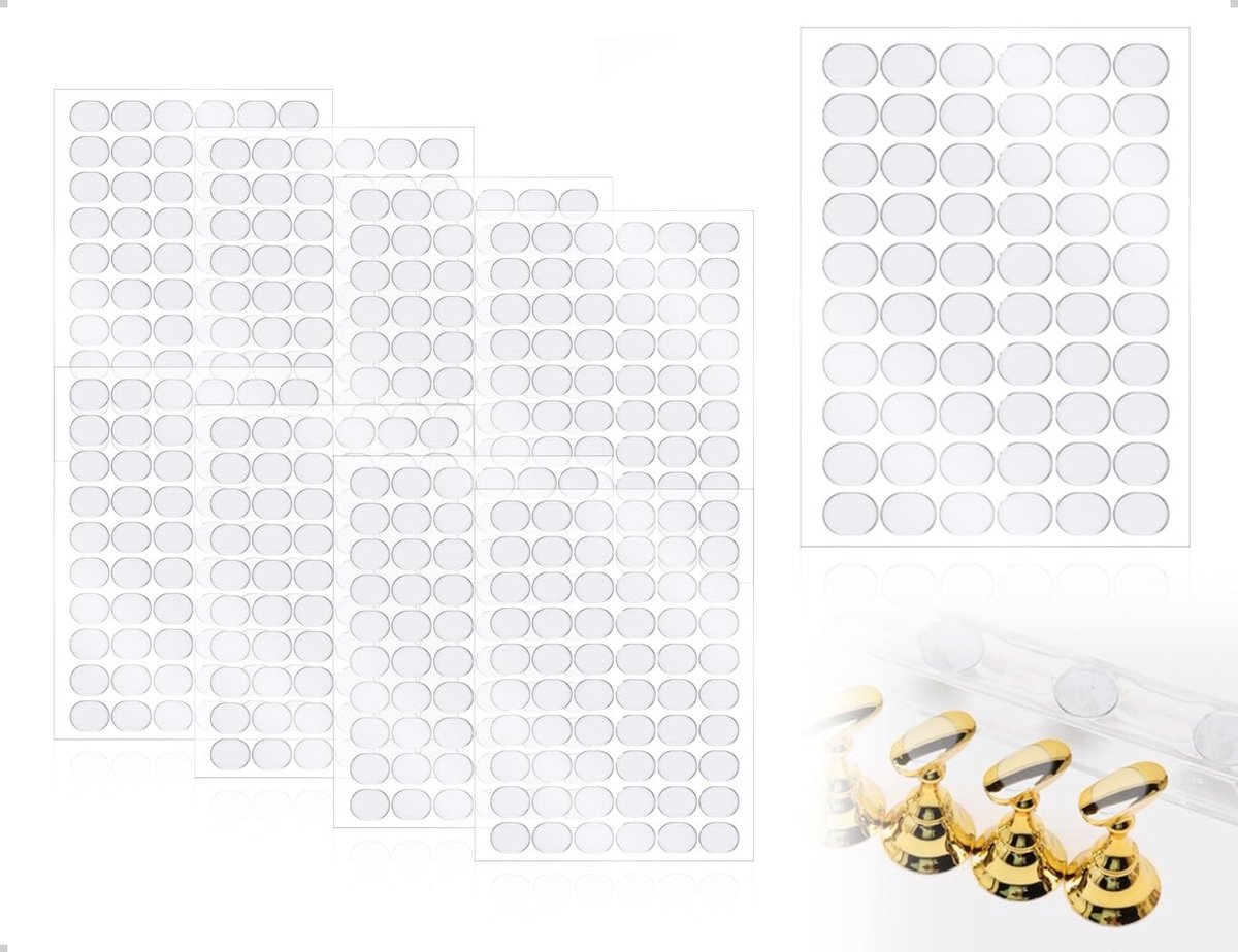 480 plakstippen, transparant, dubbelzijdig, zelfklevend, afneembaar, zonder resten, goed voor wanddecoratie, knutselen - ShopVlot