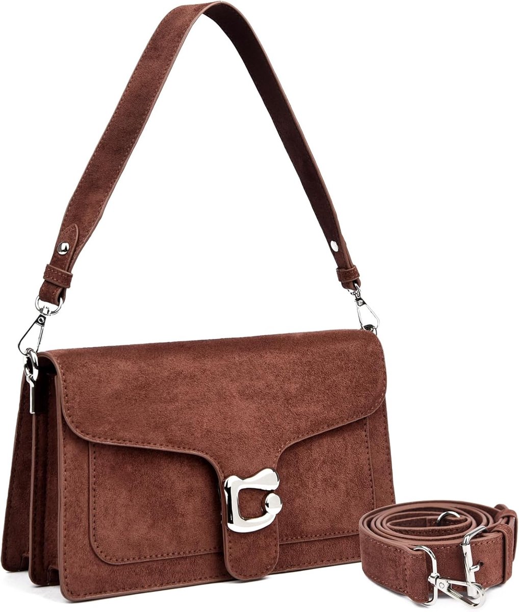 Travistar Trendy Crossbody Bags for Women, Small Crossbody Purse, Shoulder Bag, Leather Handbag, Evening Clutch with 2 - ShopVlot
