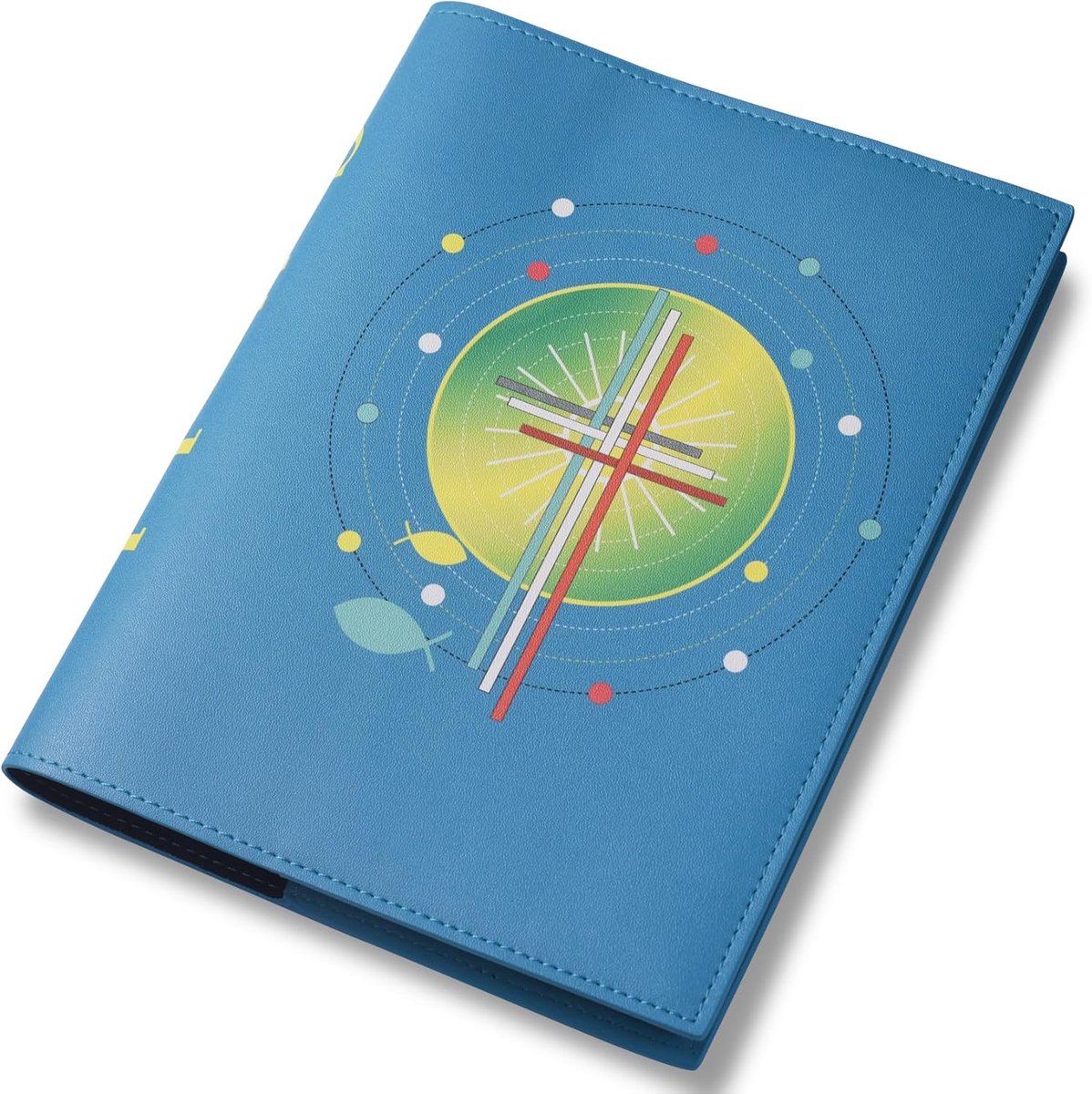 LParkin Gotteslob Cover Communion with Cross Fish for Catholic Church Songbook 15x22cm Grey Blue (Blue) - ShopVlot