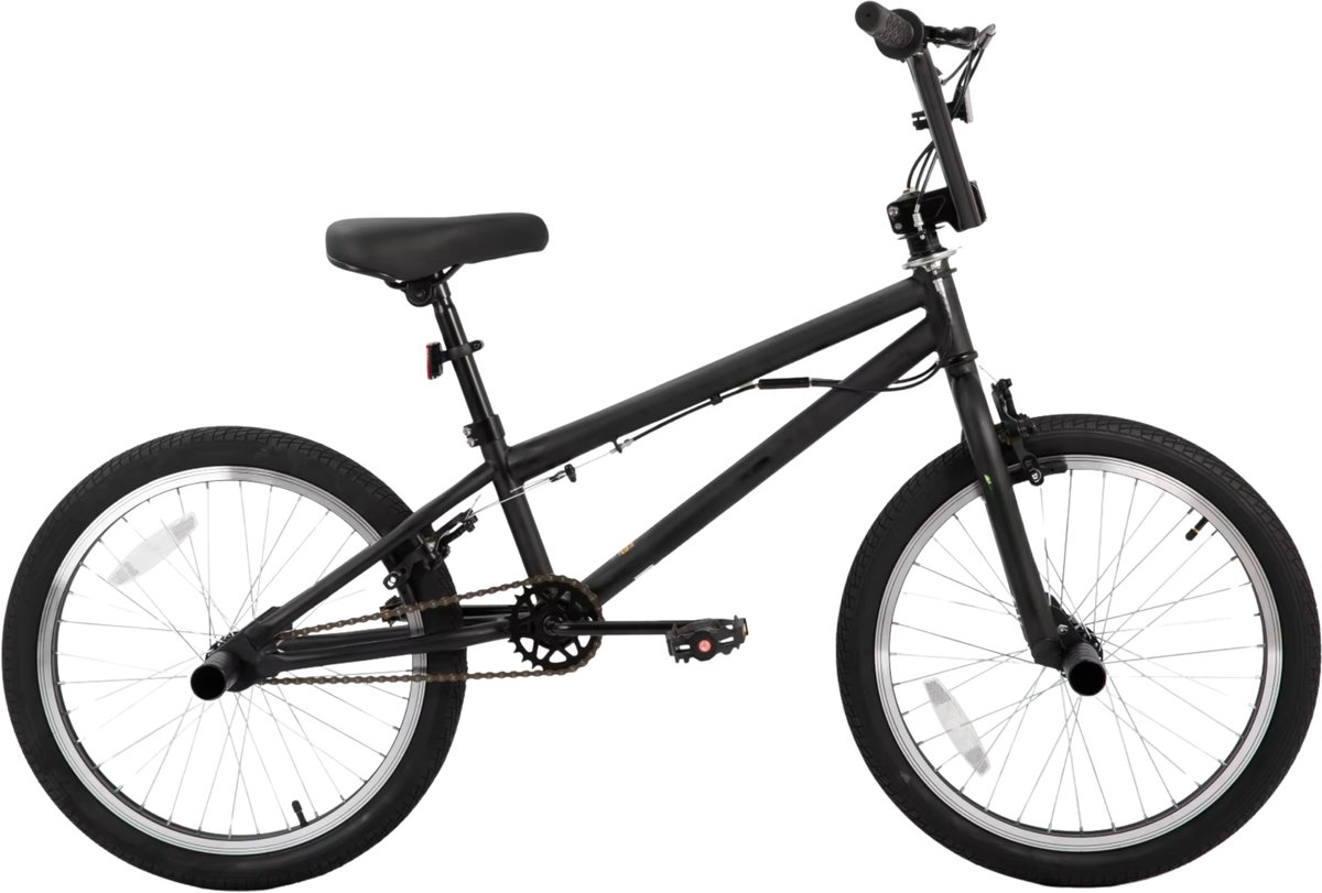 Freestyle BMX-fiets – Voor kinderen beginners tot gevorderd – 360° gyro, 4 haringen – 51 cm, zwart