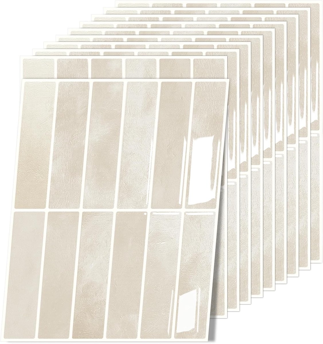 Dikkere Keukentegels - Beige - 22,9 x 29 cm - Zelfklevende Wandtegels met 3D-effect - Voor Badkamer en Keuken