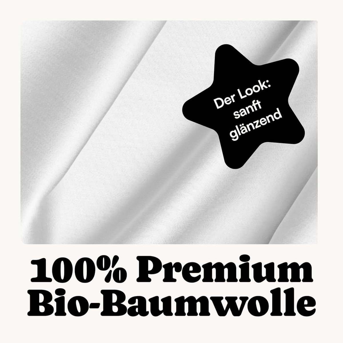 Mako Satin Bed Linen 135 x 200 cm White (Organic Cotton) - Bed Linen Set 135 x 200 + 80 x 80 cm Pillowcase - ShopVlot