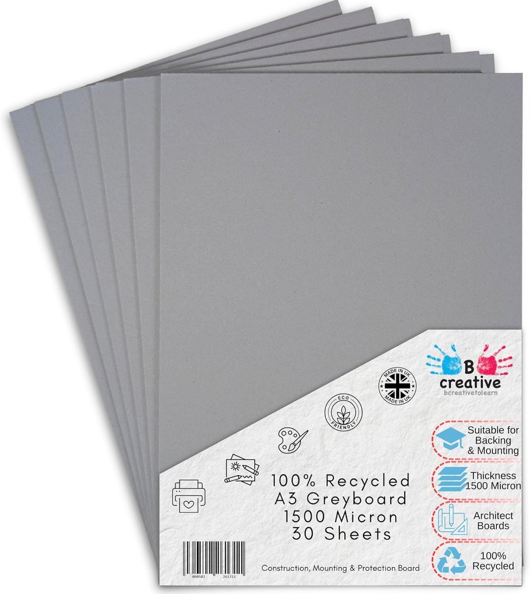A3 Greyboard 30 Sheets Mount Board for Model Making Presentation - Extra Thick 1500 Micron Recycled Card - ShopVlot