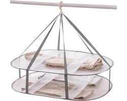 Droogrek voor kleding - Opvouwbaar plat droogrek voor kleding - Draagbaar droogrek van gaas - Geschikt voor appartementen, binnen en buiten, reizen, kleding, speelgoed, truien