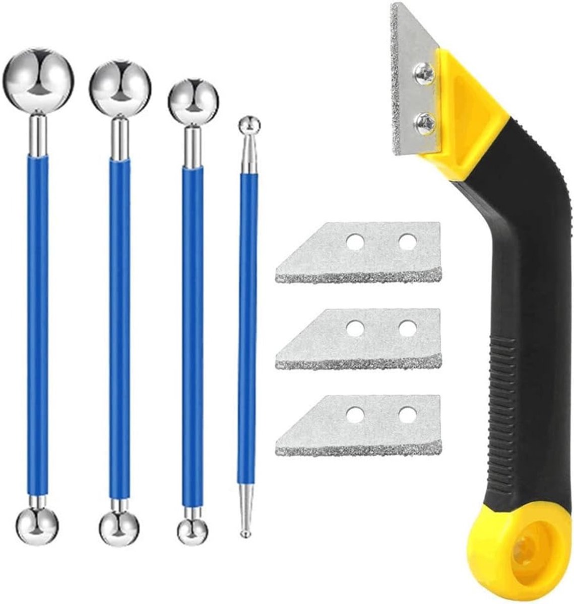 Tools scraper kit - metalen ballen set - professioneel voeggereedschap - ideaal voor badkamer en keuken - ShopVlot