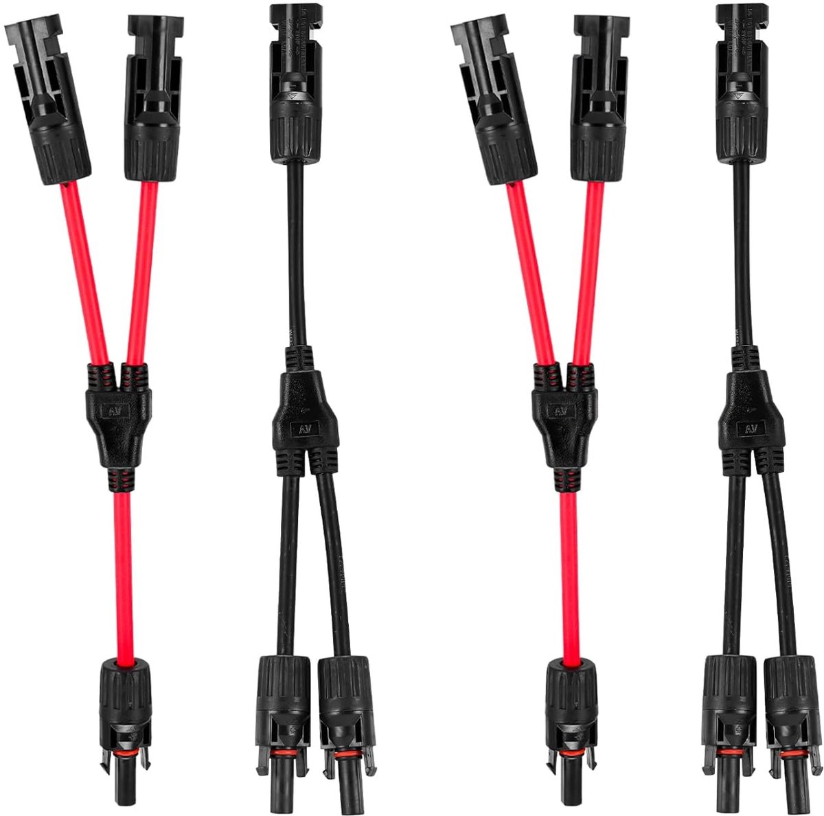 Y-branch solar connectors 10AWG - 2 paar parallel adapters - kleurcodering voor eenvoudige installatie - ShopVlot
