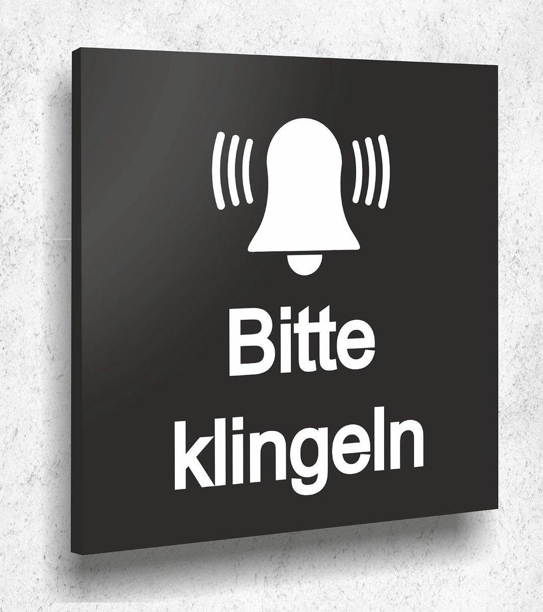 Deurbord Please ring 12 x 12 cm - Aluminium composiet - Weerbestendig en krasvast - Duidelijke boodschap - ShopVlot