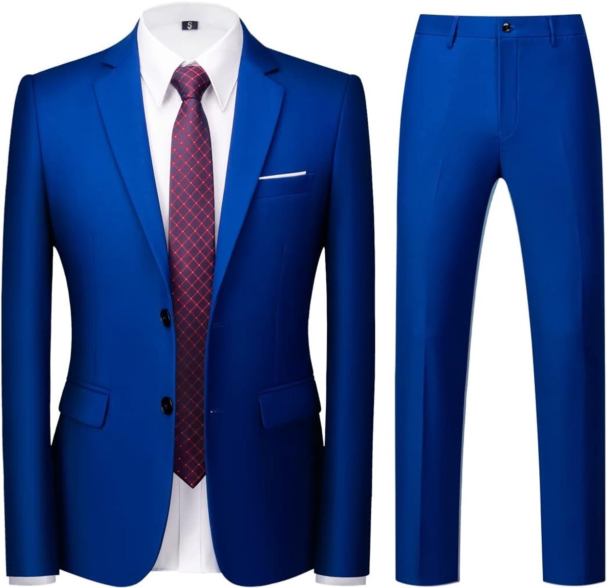 Herenpakken Slim Fit XS - Blauw - Tuxedo met 2 knopen - Perfect voor bruiloften - ShopVlot