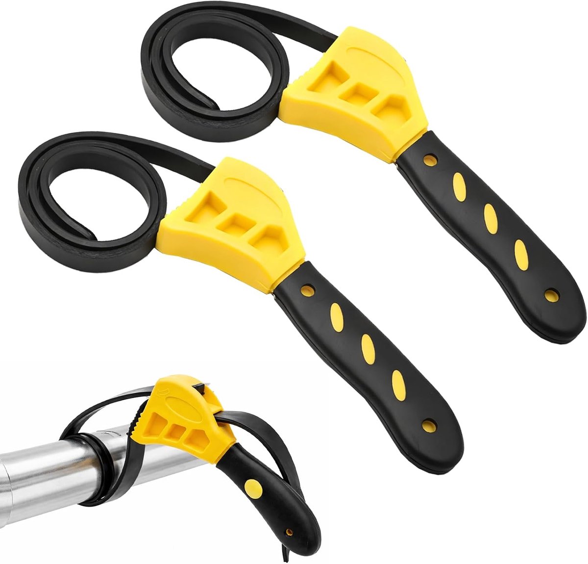 Belt sleutel 2 stuks - verstelbaar rubber - anti-slip handgreep - ideaal voor olie- en pottenopeners - ShopVlot