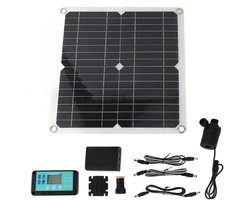 Zonnewaterpomp, 22W Buiten Zonnefonteinpomp met 50W 12V Zonnepaneel, Batterijbox en MPPT Controller, Zonnewaterfonteinpomp Set voor Vijver, Tuin, Zwembad, Aquarium, Terras