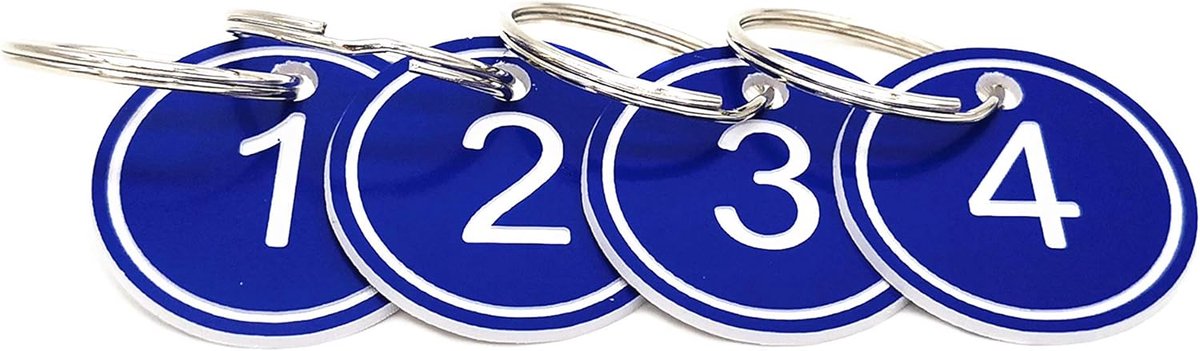 Sleutelhangers met ring - Gegraveerde nummer ID-tags - 35mm genummerde sleutels - Perfect voor organisatie - ShopVlot