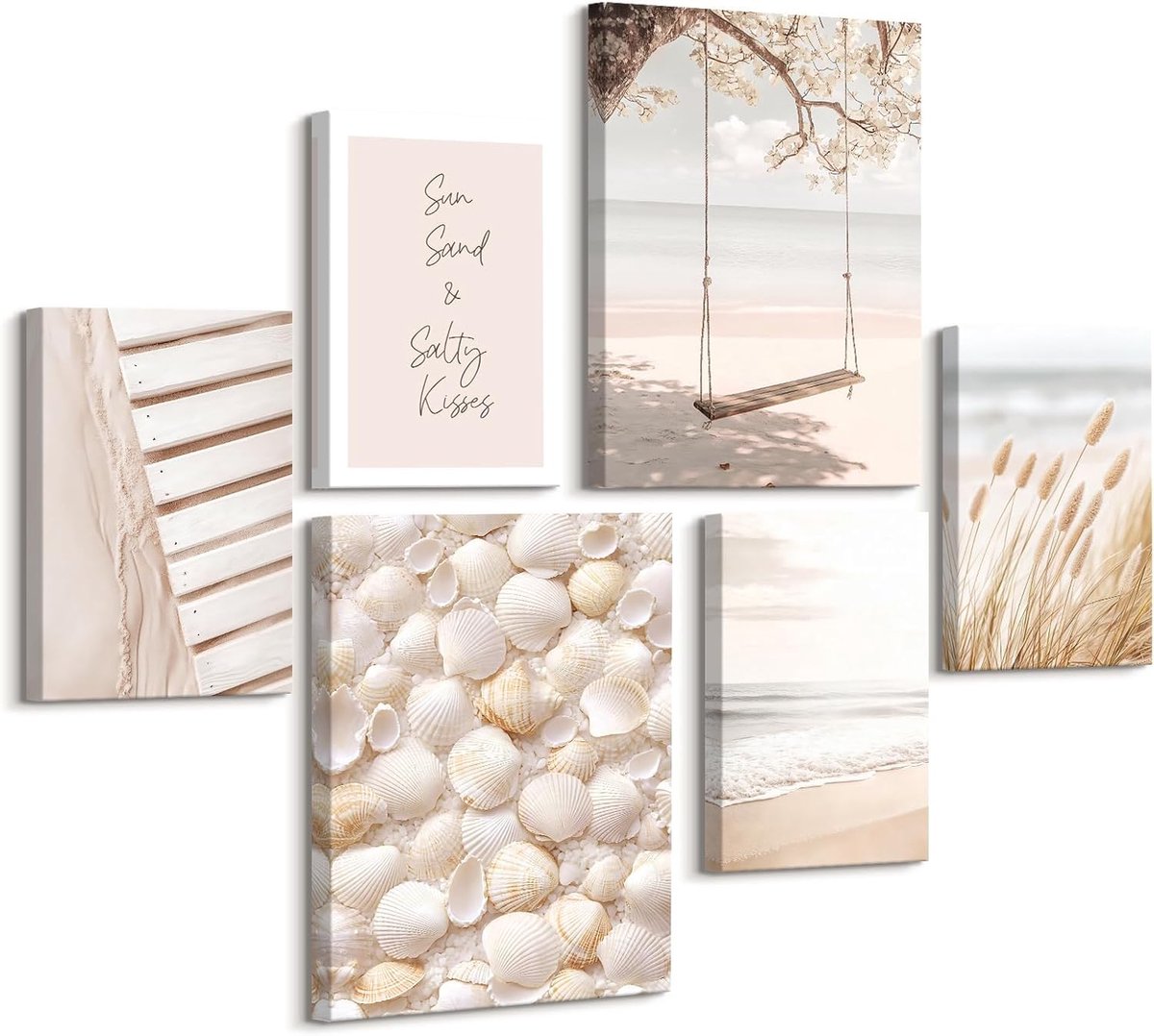 Houten lijst 30x40cm + 20x30cm - Moderne decoratie - Oceaanlandschap - Perfect voor woonkamer - ShopVlot