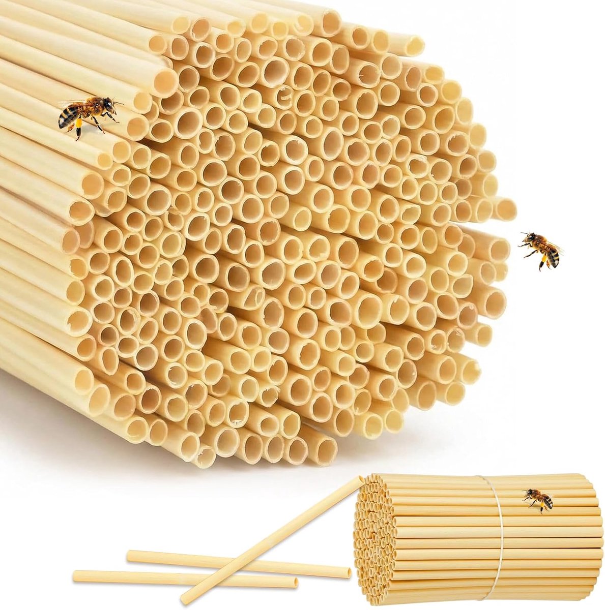 Nesthulzen voor insectenhotel 300 stuks - 14-14,6 cm lang - diameter 3-4 mm - nesthulp voor wilde bijen - ShopVlot