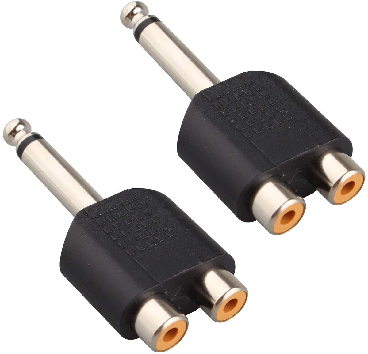 Audio Video Splitter Adapter 6.35mm - 2 RCA Female - Stereo Signaal - Ideaal voor Audio Apparaten - ShopVlot