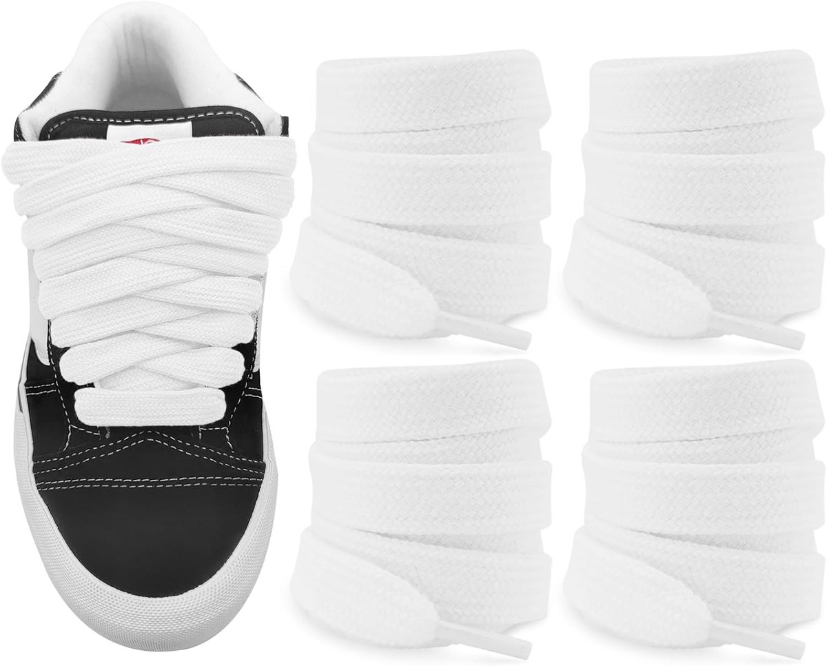 Vervangende veters voor Vans Knu Skool - 15 mm dik - katoen - ideaal voor skate schoenen - ShopVlot