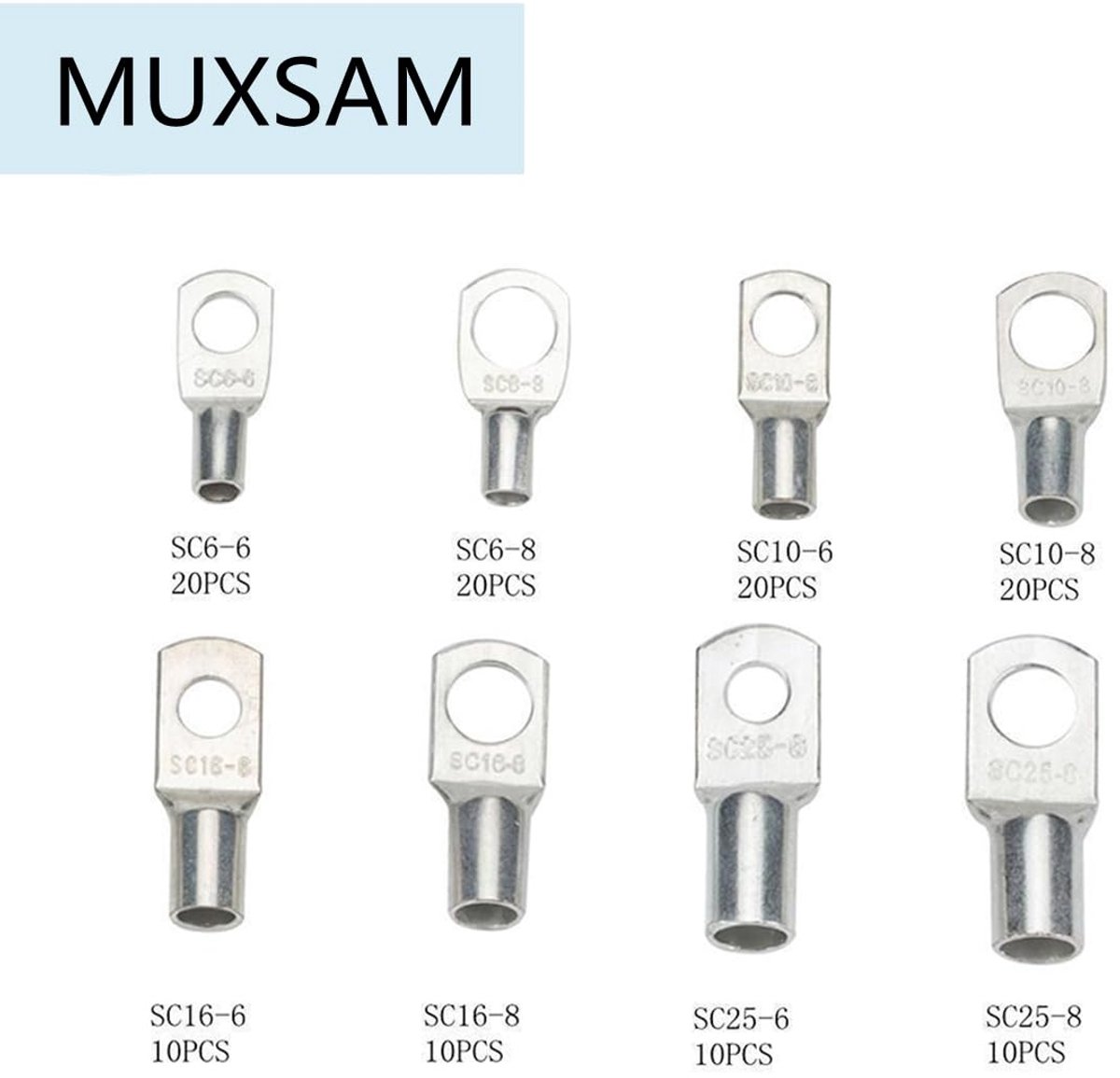 MUXSAM 120 Pcs Ring Terminals Set Tube Lugs Terminal Clips Kits Tube Lugs Set Cable Lugs Copper Clips Ring Lugs Clip - ShopVlot