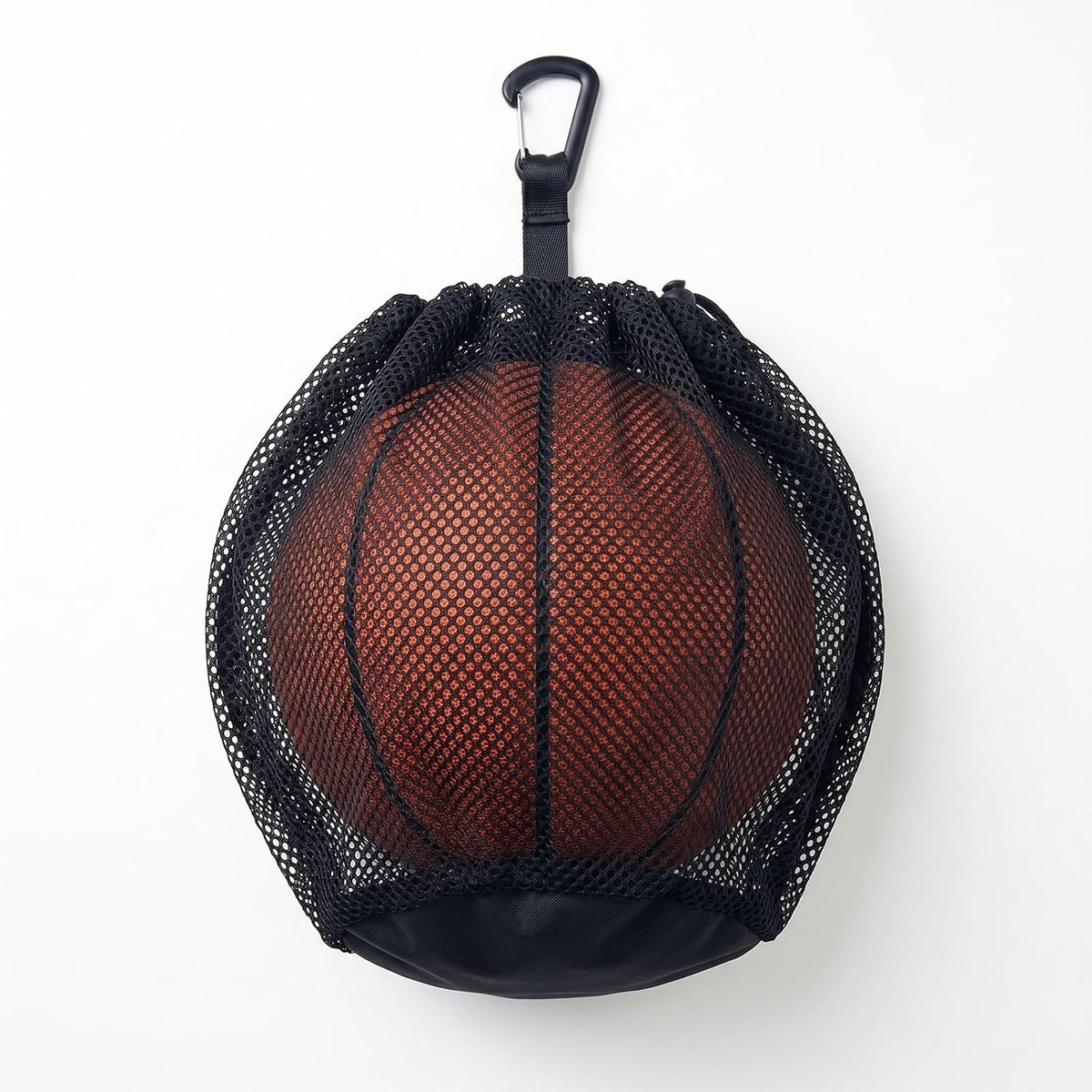 Opbergnet voor bal, baltas, ballonnet, basketbaltas met trekkoord, baltas van mesh, zwart, rugzak voor ballonnen - ShopVlot