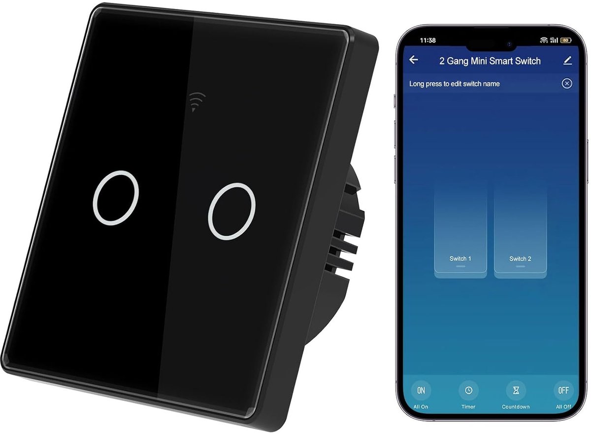 Tuya Wireless Wall Transmitter, WiFi + RF433 Touch Smart Light Switch, Compatible with Alexa/Google/Smart Life, Voice - ShopVlot