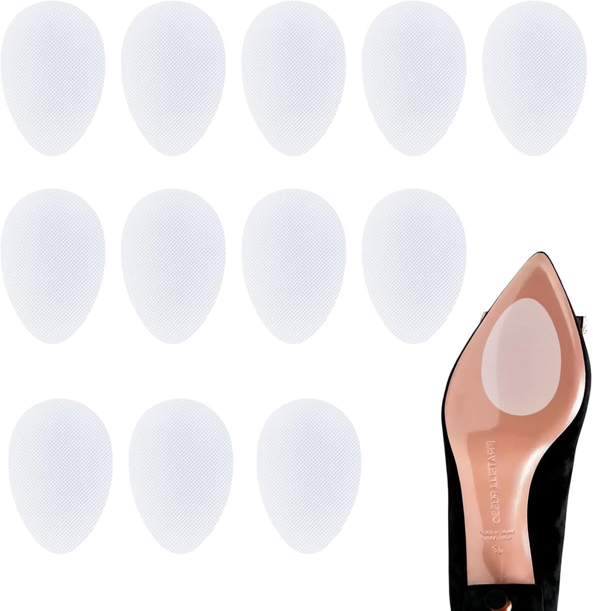 Pack of 12 Non-Slip Sole Pads for Shoes Transparent Non-Slip Sole Stickers for High Heels Boots Sandals Self Adhesive - ShopVlot