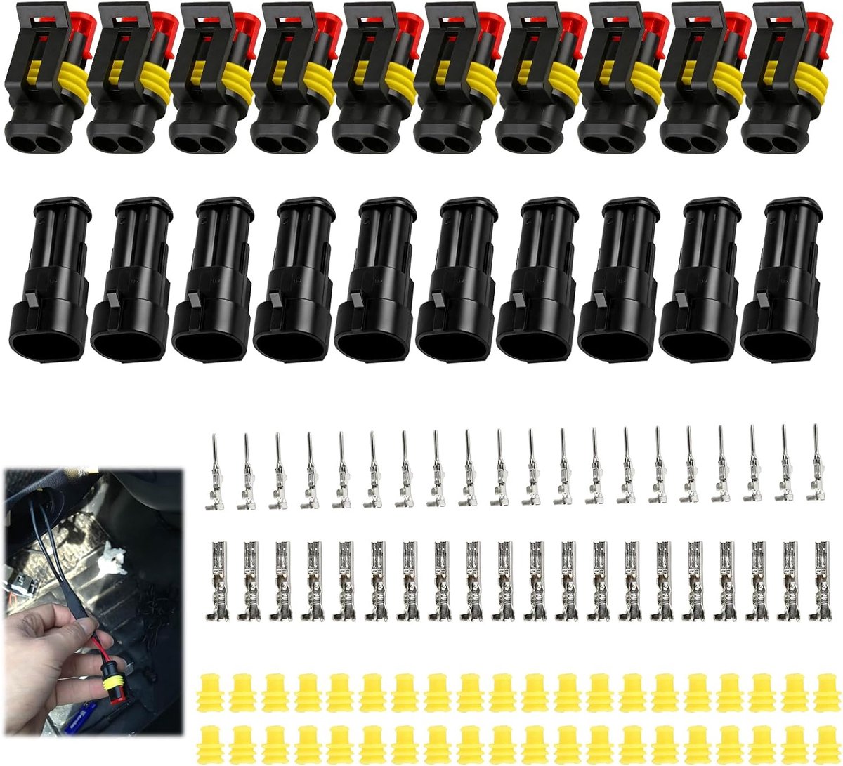 10 sets 12 V-24 V 2-polige auto waterdichte elektrische connector elektrische kabelschoen motorfiets elektrische - ShopVlot