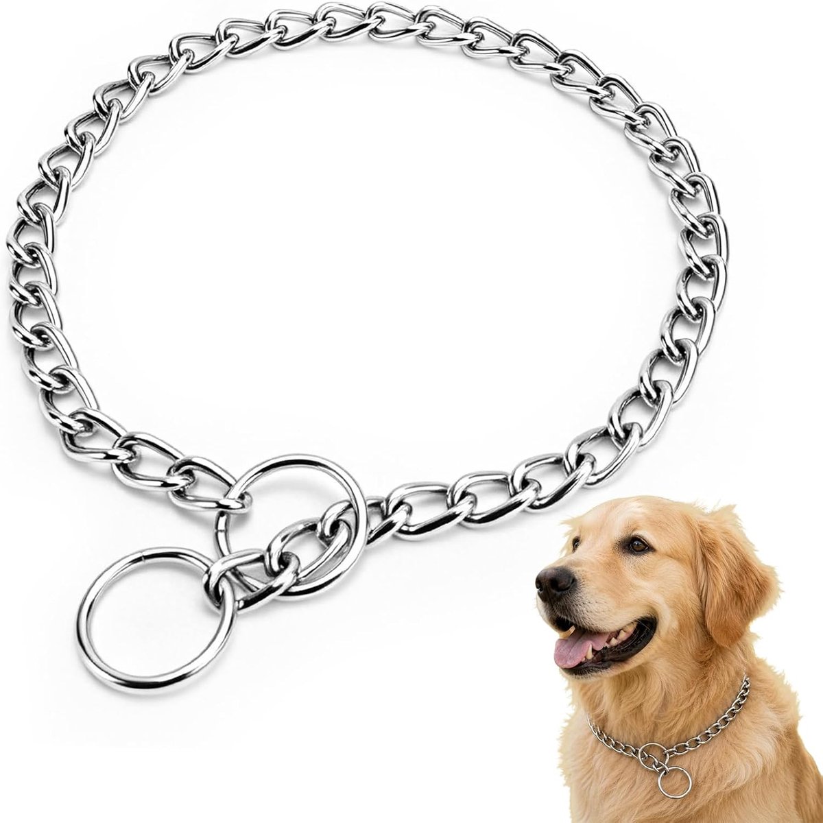 Kettinghalsband hond 50 cm roestvrij staal hondenhalsband - ShopVlot