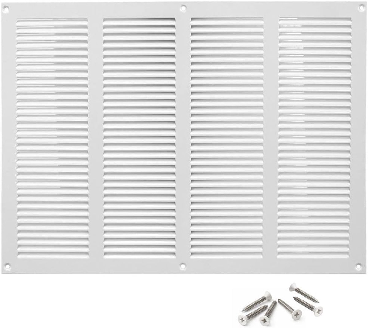 400x300mm White Steel Ventilation Grille with Mosquito Mesh - Metal Ventilation Grills - ShopVlot