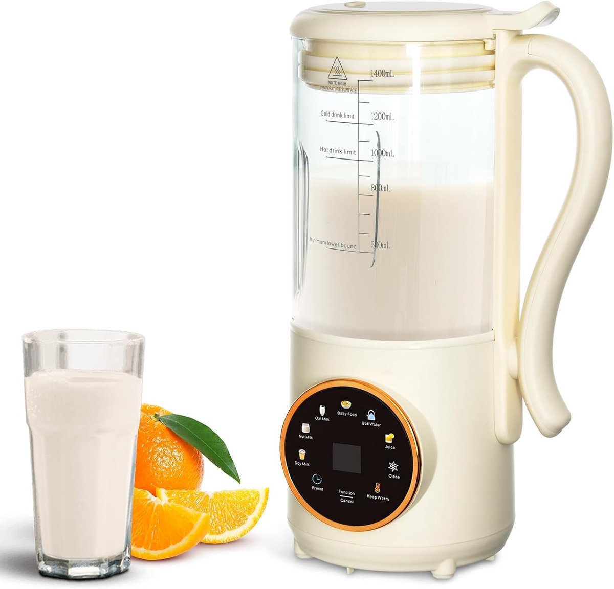 Nut Milk Maker 1.4L, Automatic Soy Milk Maker, with Delay Setting, Self Cleaning, LED Screen, for Making Homemade - ShopVlot
