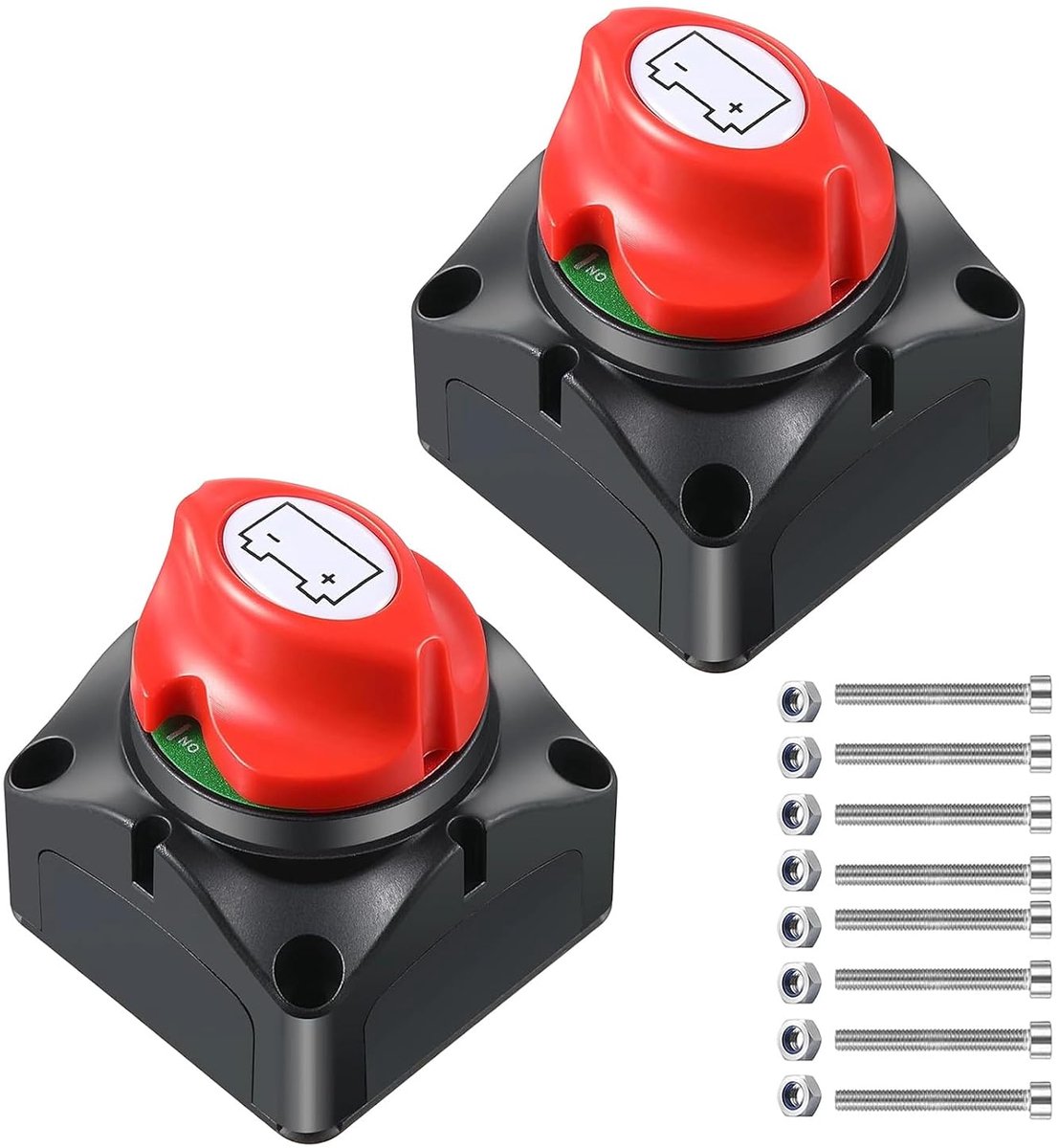 2 stuks batterijscheidingsschakelaar, 12 V, hoofdschakelaar 12 V/24 V/48 V 275 A, batterijschakelaar 12 V, waterdicht - ShopVlot