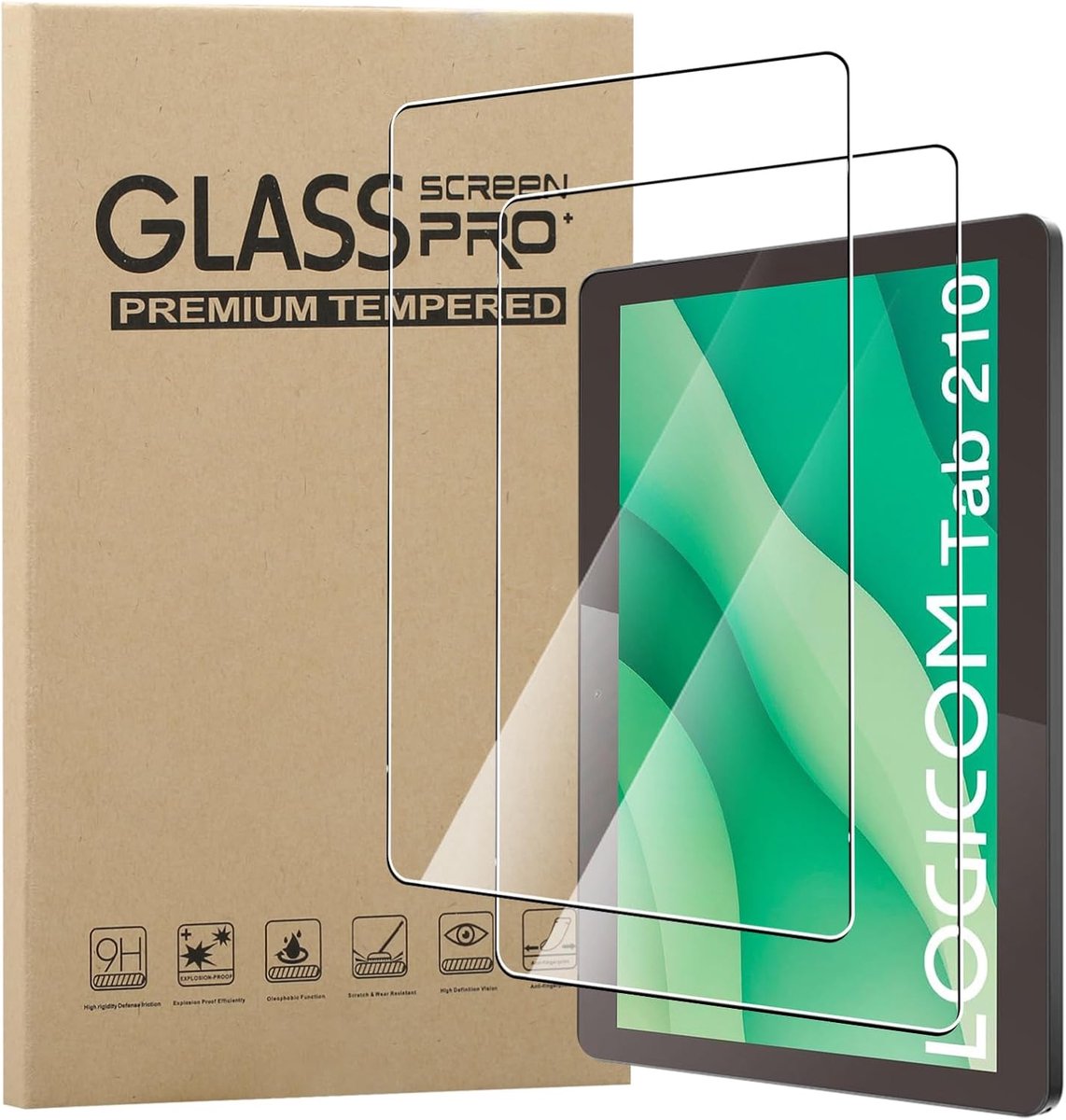 MEMELOKA Protective Film for Logicom Tab 210 10.1 inch, Pack of 2 [High Sensitivity] Anti-Bubbles, Anti-Fingerprint - ShopVlot