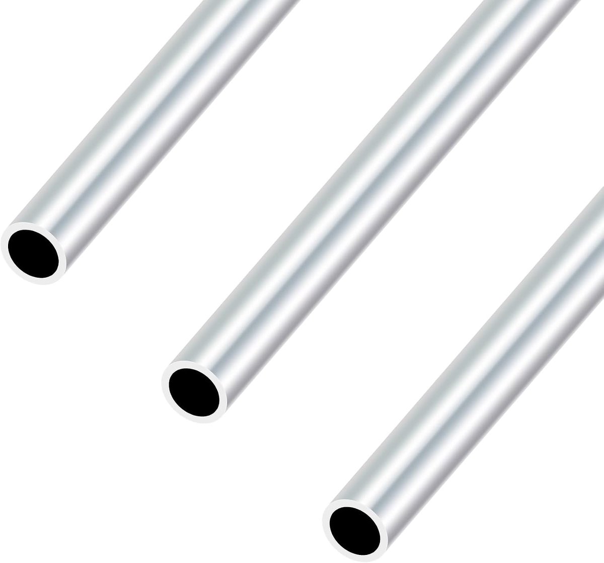 6063 Aluminum Round Tubes, 12mm OD 9mm ID 300mm Length 1.5mm Wall Seamless Straight Aluminum Tubing Pipe (3PCS) - ShopVlot