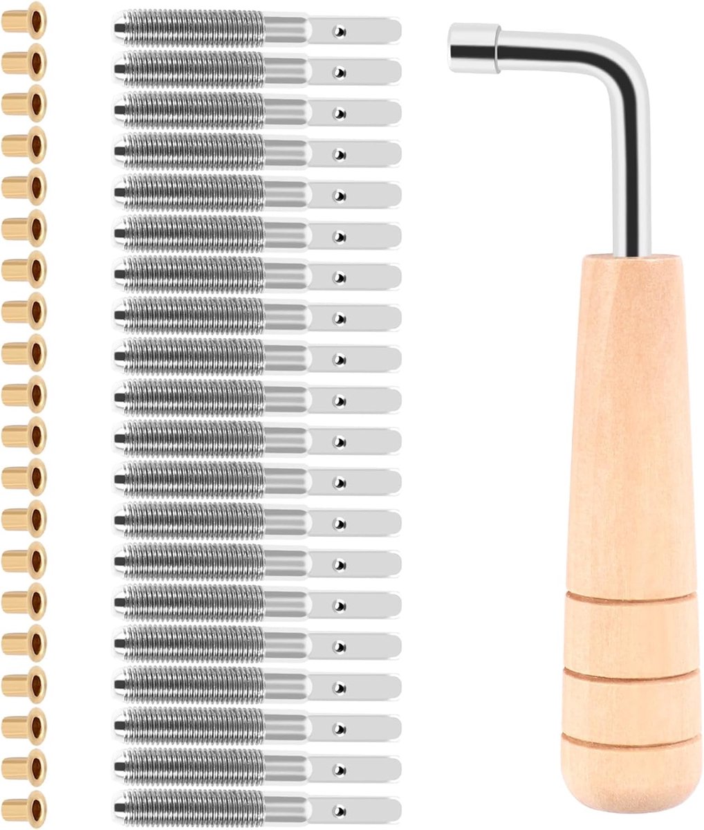 20-piece tuning nails and 20-piece rivets with L-shaped voice, key for lyre harp, small harp, musical instrument - ShopVlot