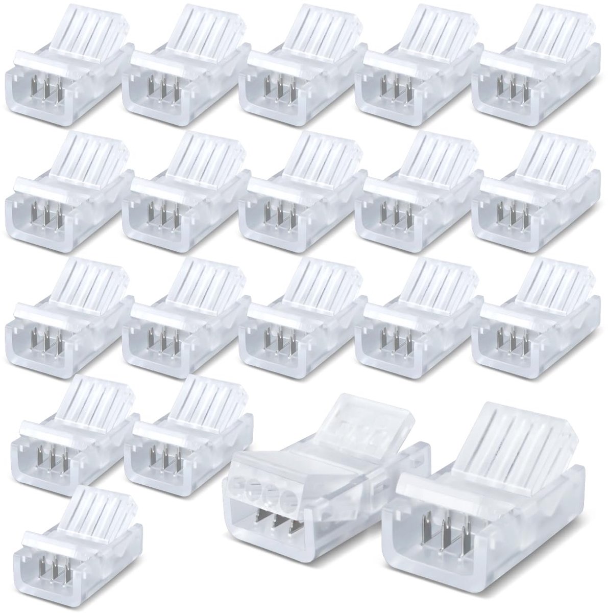 20pcs Strip Connector Wire Fast Connector for 8MM 4 Pin LED Light, Strip Cable to LED Light Srtip - ShopVlot