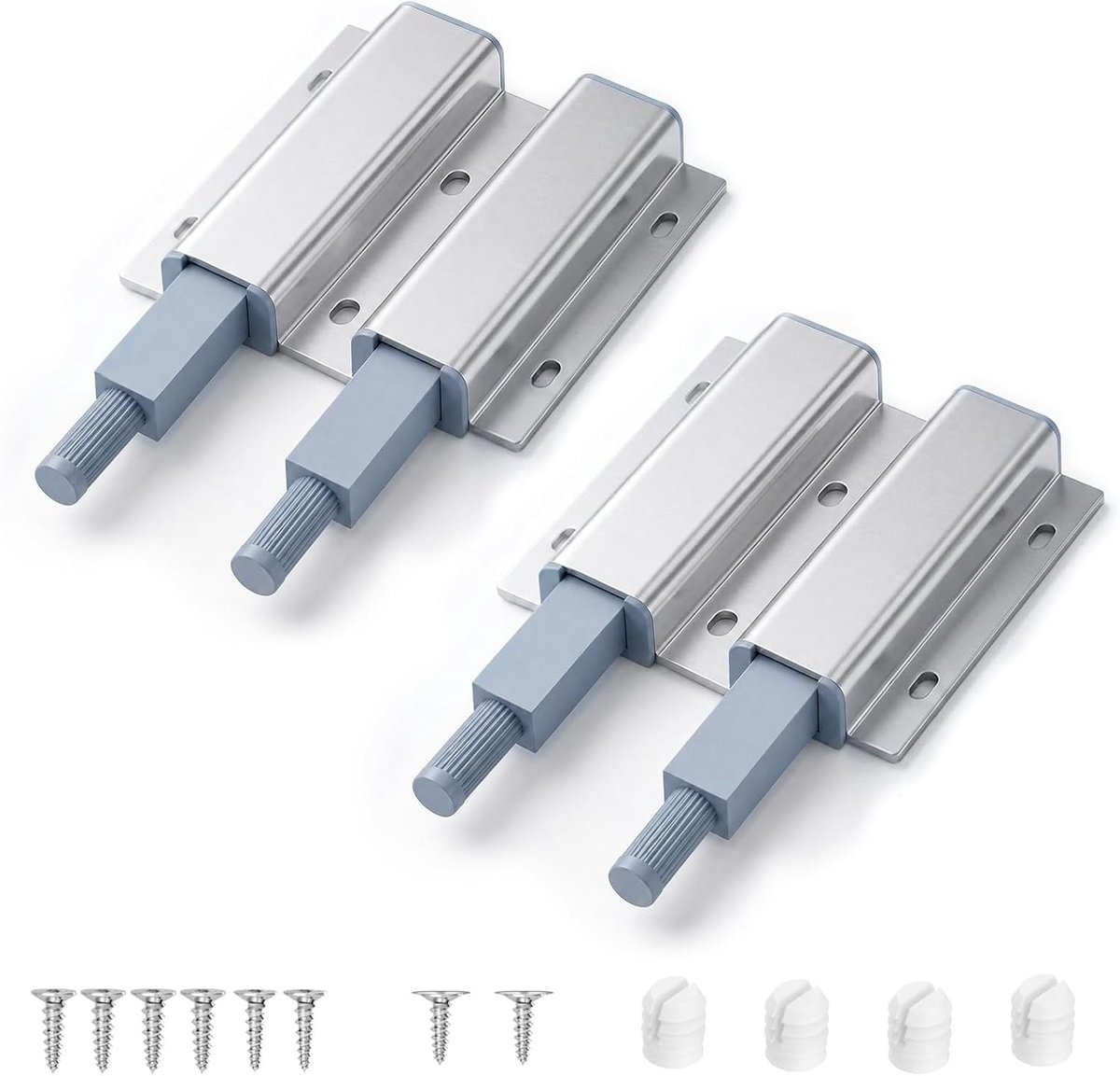 2 stuks kastdeurdrukkers, magnetische drukvergrendelingen, push-to open voor deur, kast, deuropener, veersysteem - ShopVlot