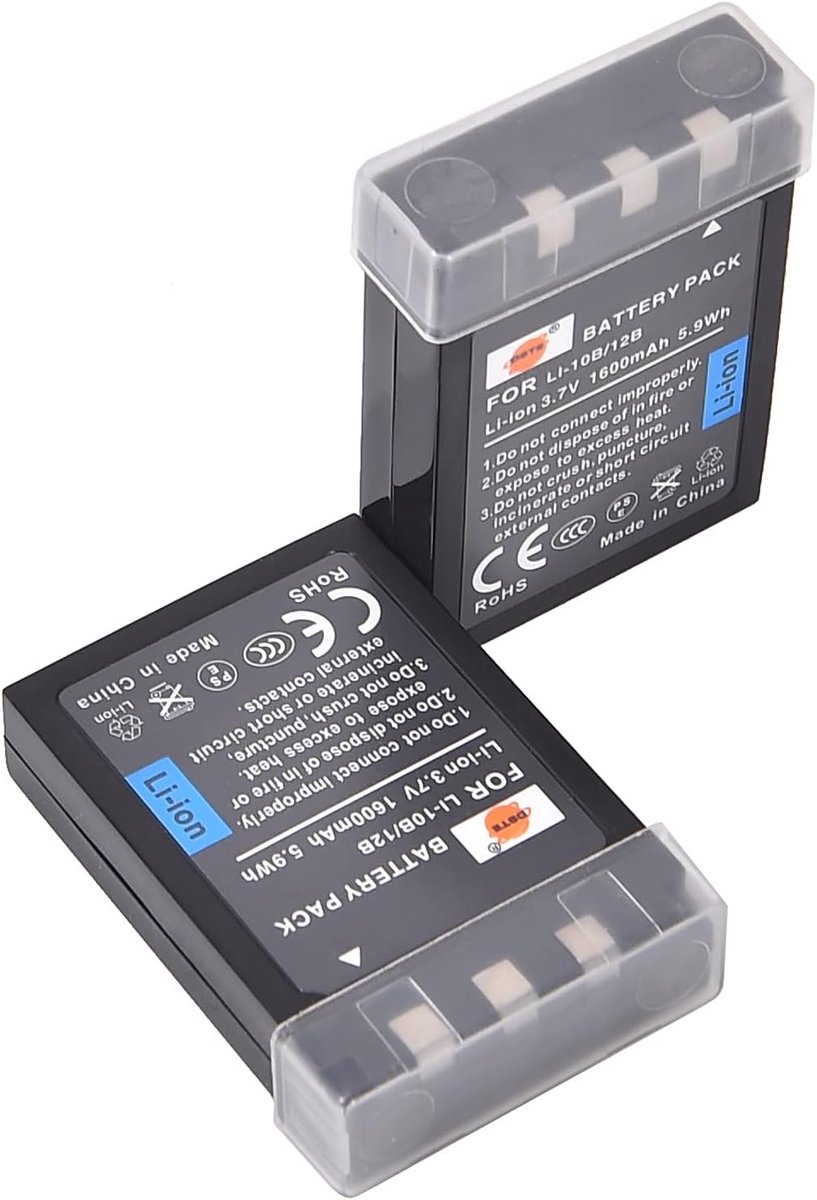 DSTE 2PCS LI-10B LI-12B Li-Ion Battery Compatible with Olympus Camedia C-50, C-60, C-70, C-470, C-760, C-765, C-770 - ShopVlot