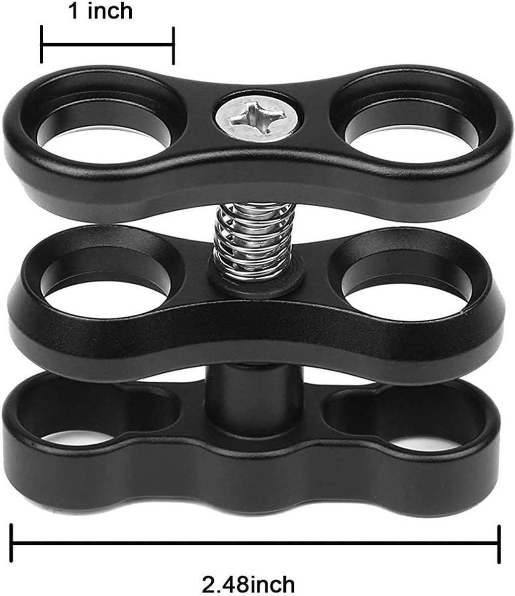 4Pcs 1 inch Aluminum Ball Clamp Mount for Underwater Diving Light Arms Tray System, Photography Diving Camera - ShopVlot