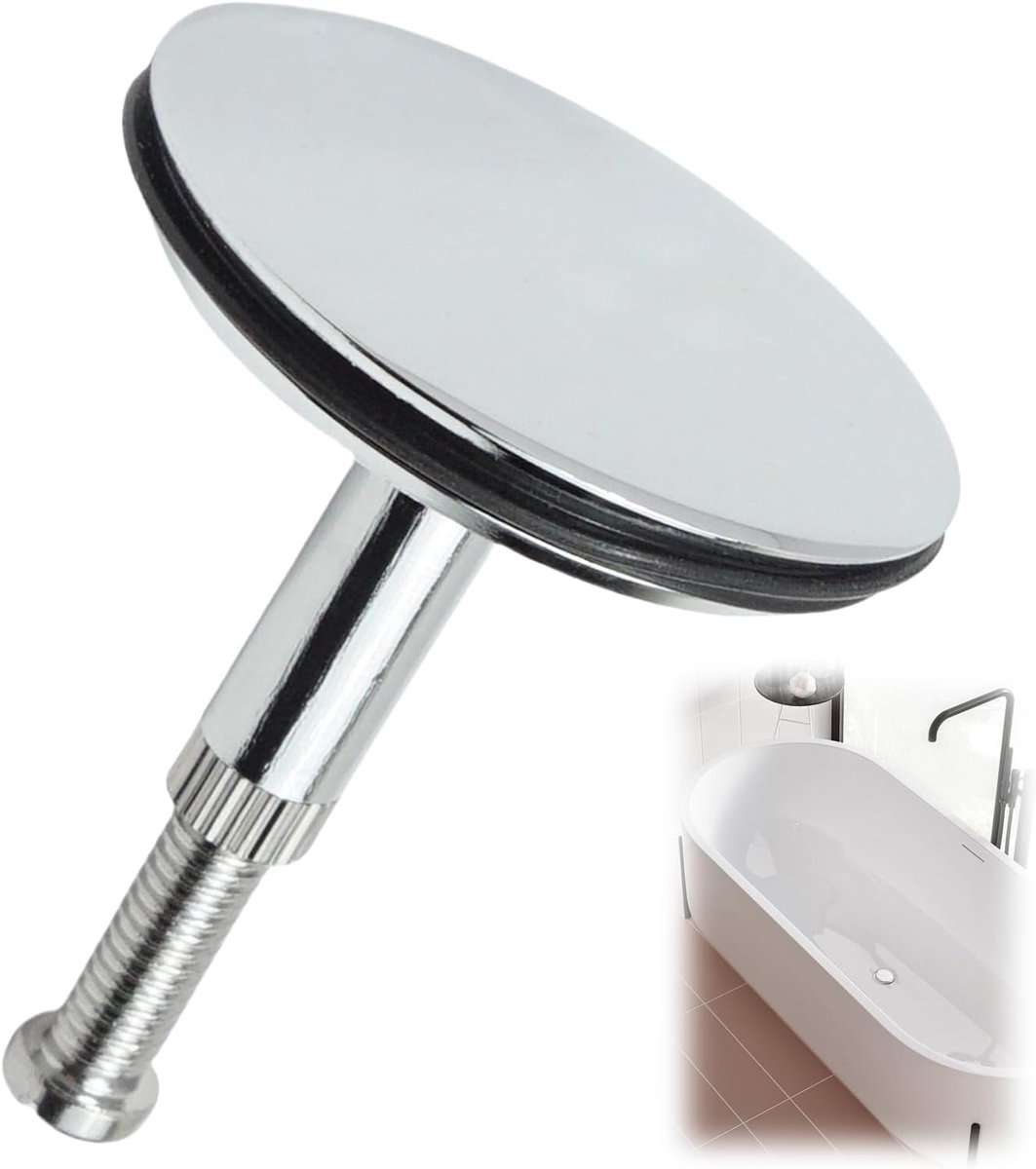 Universal Bath Stop and Sink Drain (43 mm), Odour-Inhibiting Valve & Shower Catcher, Pop Up System Made of - ShopVlot