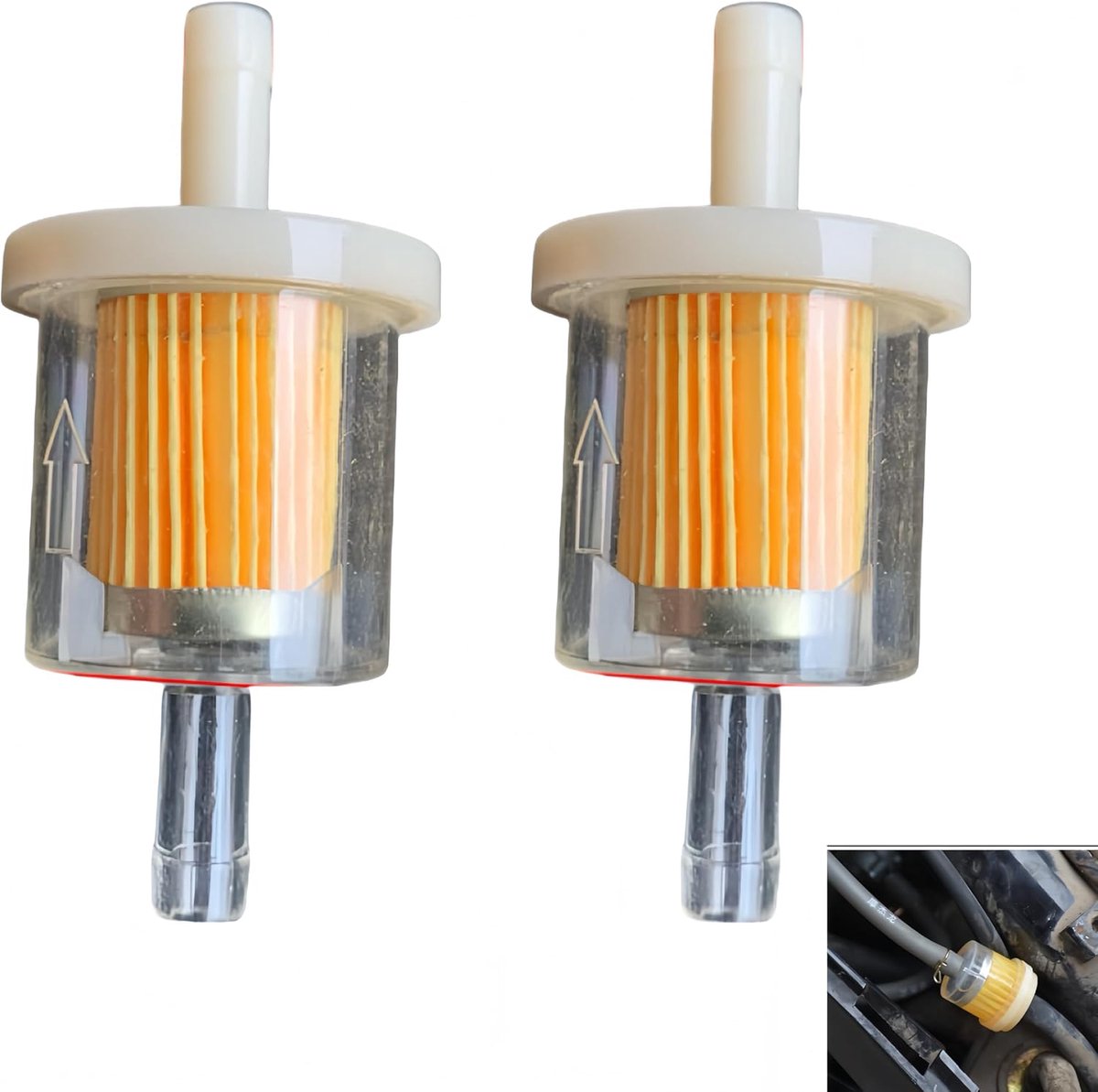 8 mm universele benzinefilter voor brandstoffen, topkwaliteit voor motorfiets, grasmaaier, scooter, bromfiets, auto en - ShopVlot