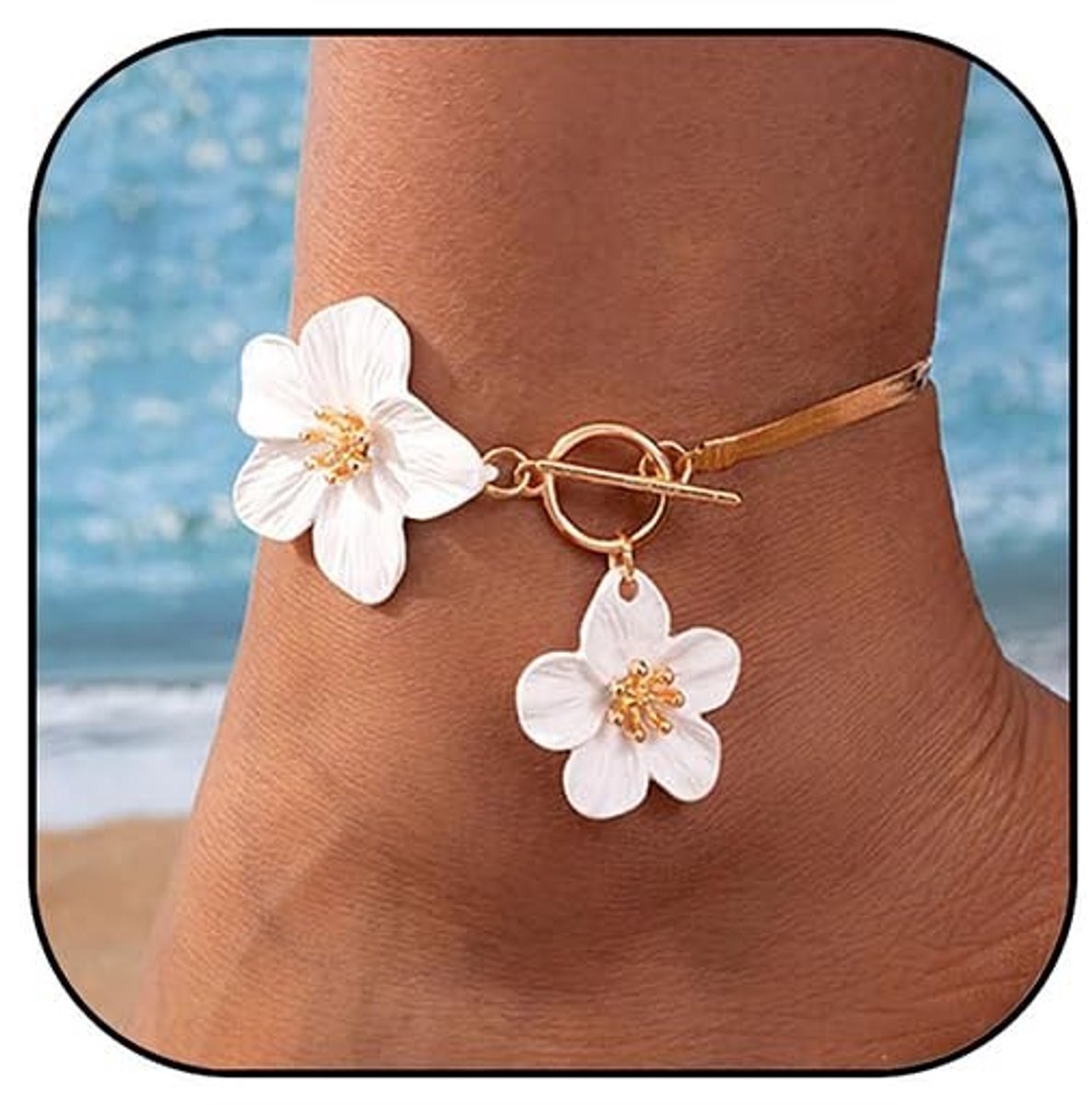 Solidchoice - Bohemian Waterdichte Enkelsieraden met Bloem Motief
