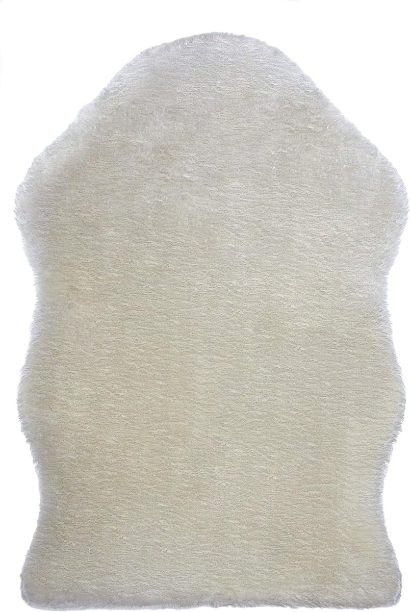 Wolke Sieben Faux Fur Rug, White, Rabbits and Sheepskin Rug Made from at least 80% Recycled Pet Plastic Bottles (55 x - ShopVlot