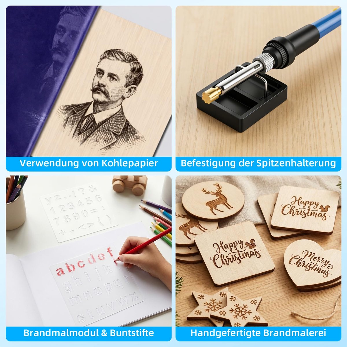 Houtbrand Soldeerbout Set 108 Delig - Verstelbare Temperatuur 200-842°F - Pyrografie Gereedschap voor Houtgravure, DIY Kunst en Creatieve Projecten