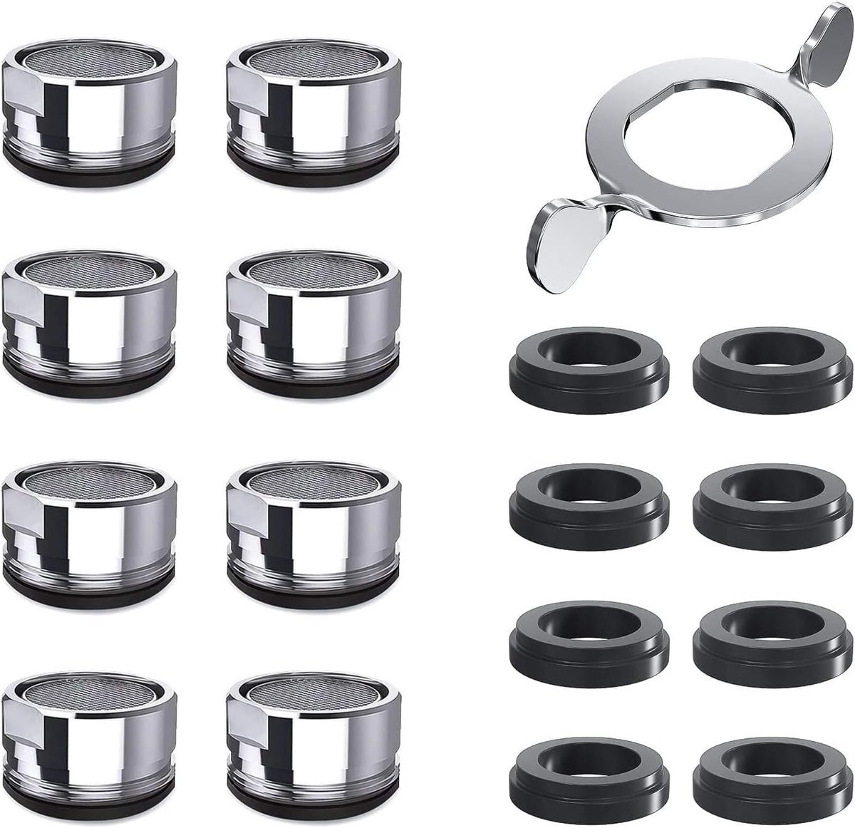 8pcs water tap strainer LISOPO jet regulator M24 water tap strainer insert with key, water tap filter, tap attachment - ShopVlot