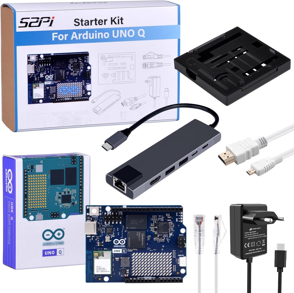 GeeekPi Starter Kit for Arduino UNO Q - KI & Embedded Development Kit with 2GB RAM, 16GB eMMC, Aluminum Case, USB-C - ShopVlot