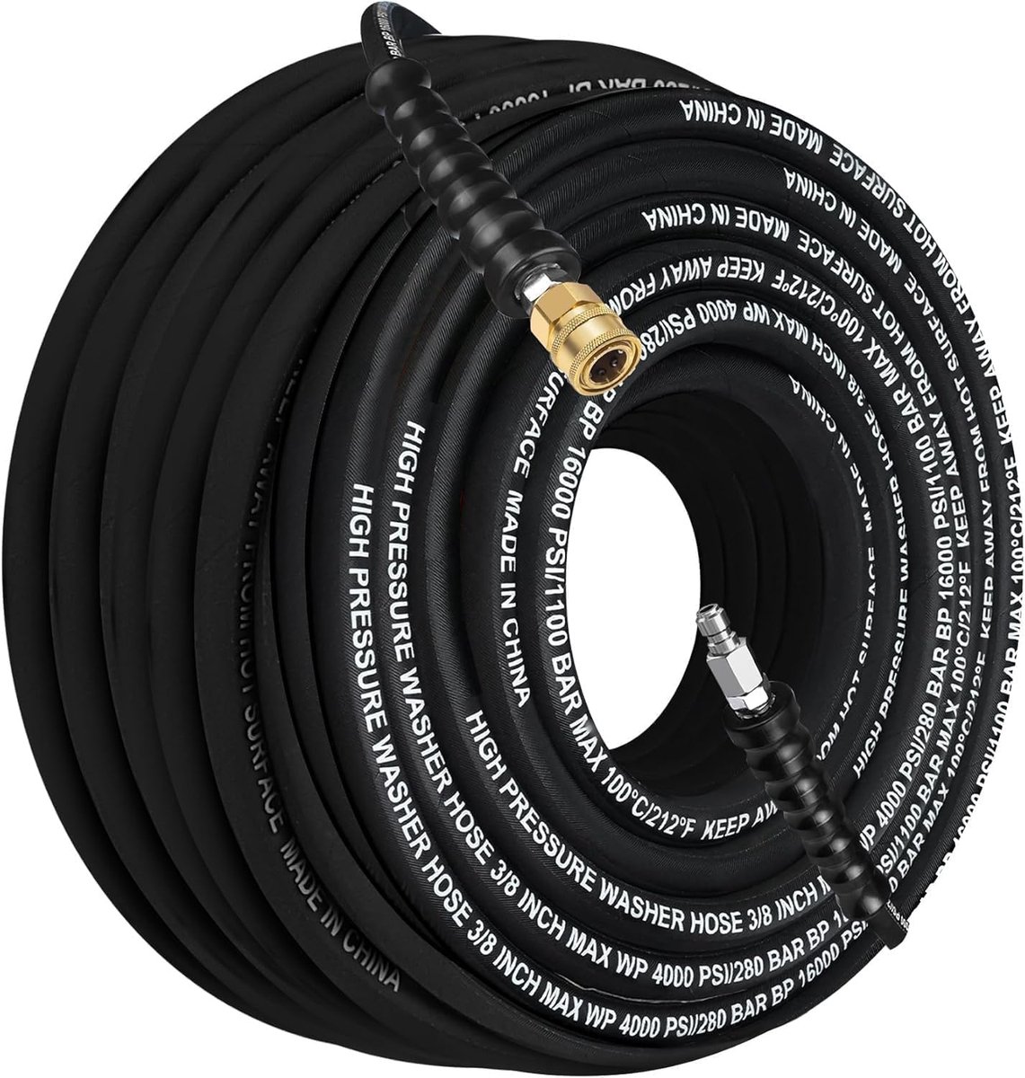 Pressure Washer, Drain Cleaning Hose Set with Swivel Angle Knob, Spring Nose, 6.3 mm NPT, High Pressure Washers (Black) - ShopVlot