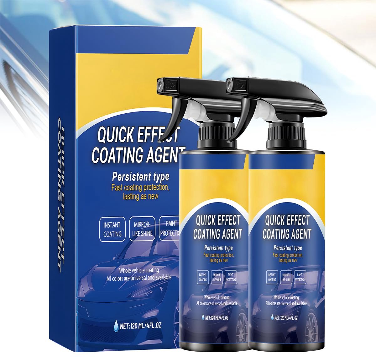 Quick Effect Coating Agent Pack of 2 Quick Effect Coating Agent for Car, 3-in-1 Coating Spray, Long-Term Protection of - ShopVlot