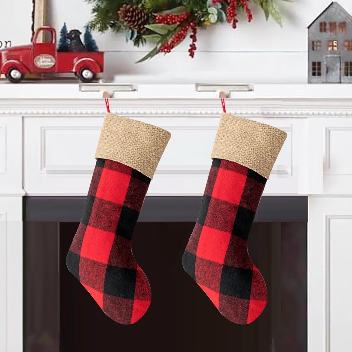 Classic Plaid Christmas Stockings & Socks (2 pieces)) - ShopVlot
