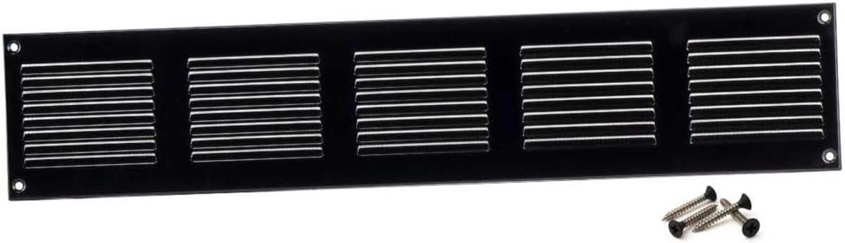Steinberg14 Europlast Black Ventilation Grille 500 x 100 mm Made of Steel Sheet with Rodent Protection, Weather - ShopVlot